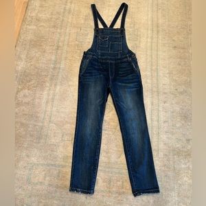 Free People Dark Wash Slim Cut Overalls Size 26